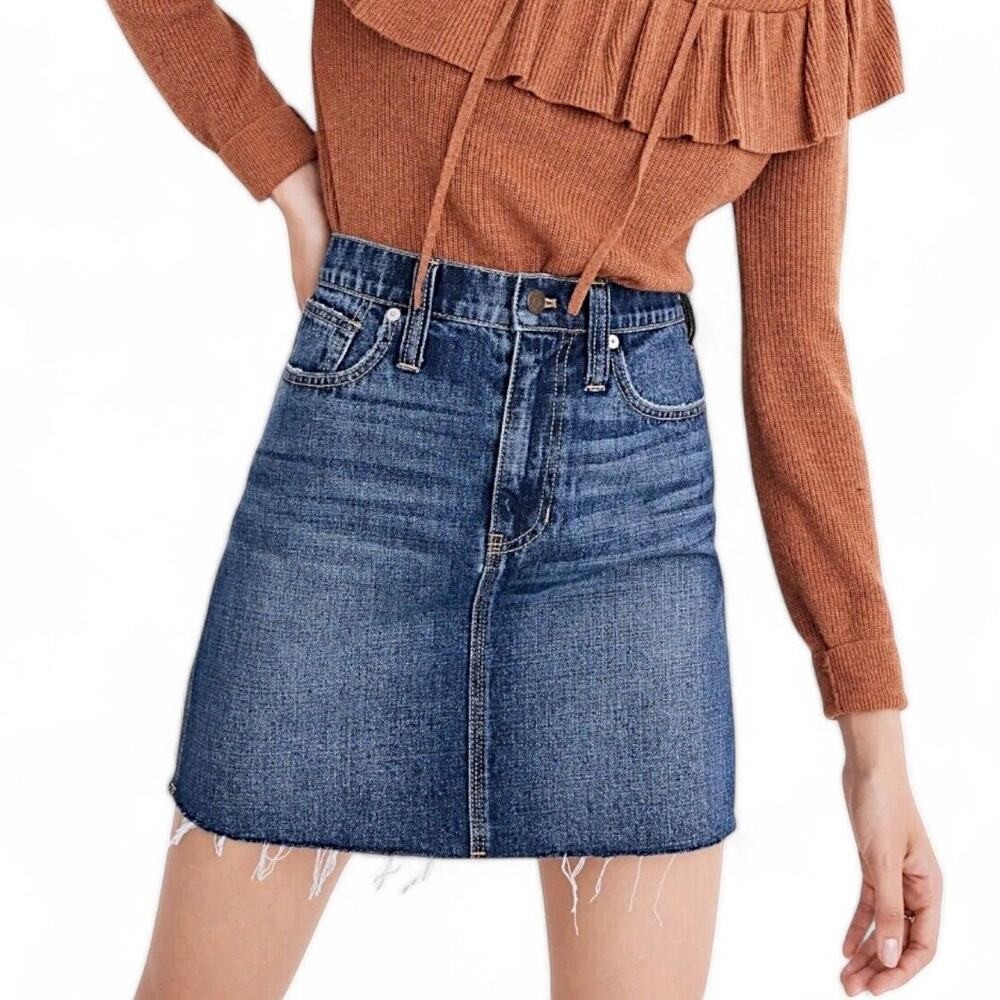 Madewell Denim Mini Skirt Blue Size 26 Minimalist Classic High Rise